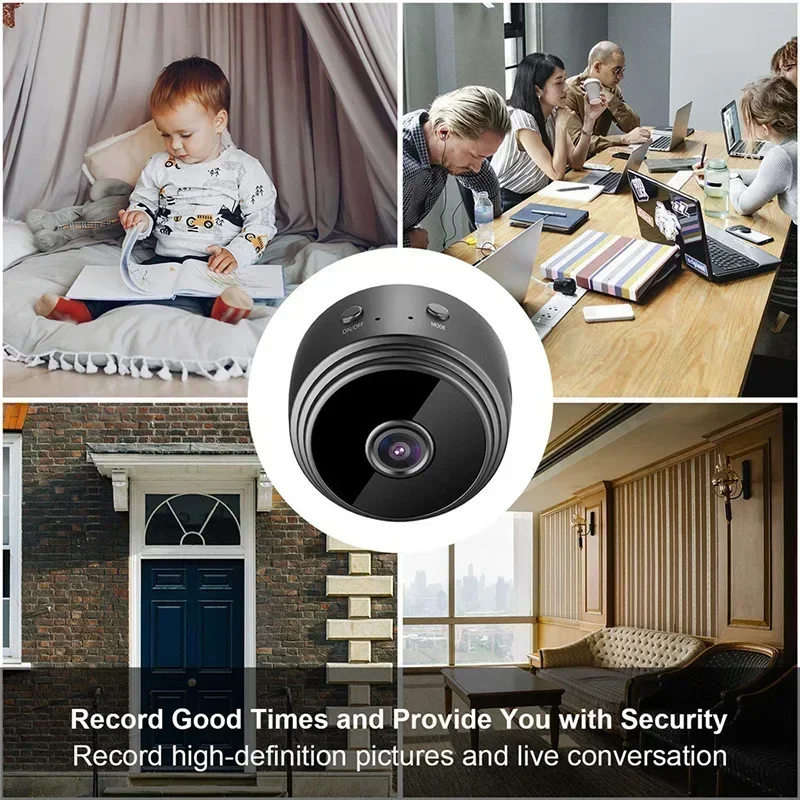 Mini 1080P Wireless Night Vision Security Camera with 150° Wide-Angle Lens