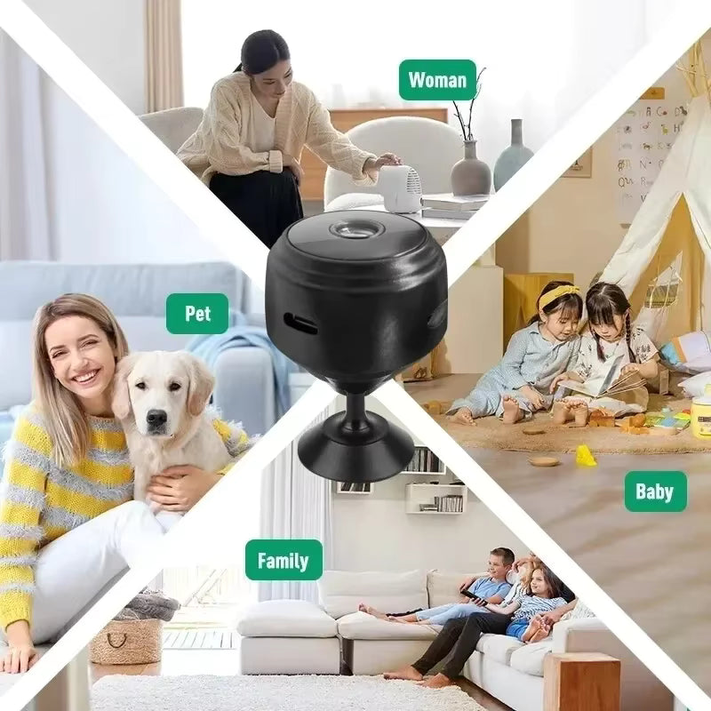 Mini 1080P Wireless Night Vision Security Camera with 150° Wide-Angle Lens
