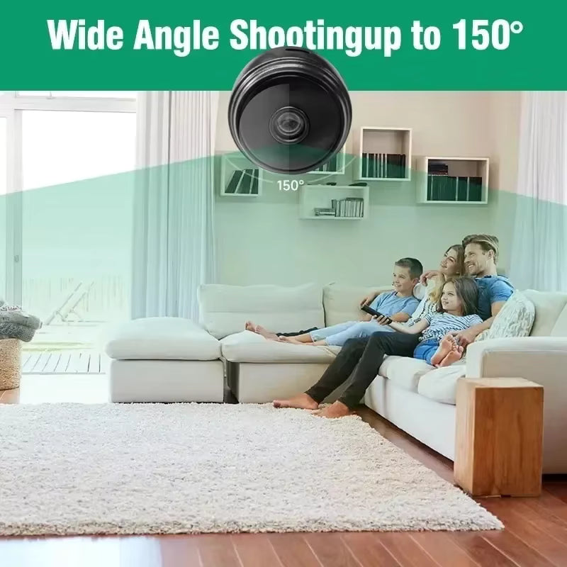 Mini 1080P Wireless Night Vision Security Camera with 150° Wide-Angle Lens