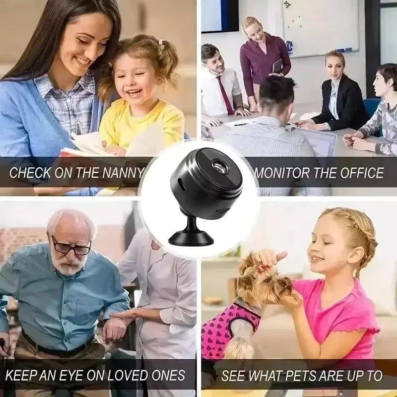 Mini 1080P Wireless Night Vision Security Camera with 150° Wide-Angle Lens