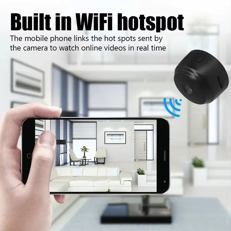 Mini 1080P Wireless Night Vision Security Camera with 150° Wide-Angle Lens